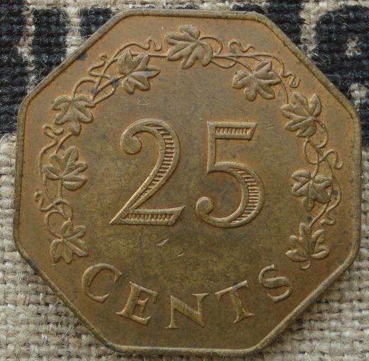 25 центов 1975 Мальта