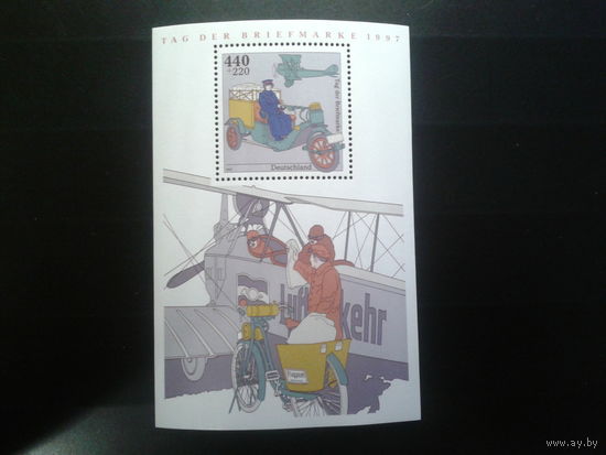 Германия 1997 День марки, история авиации** Михель-7,0 евро блок