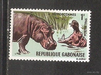 ФФ2 Габон 1967 Гиппопотам
