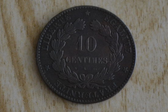 Франция 10 сантимов 1877 (К-Бордо)
