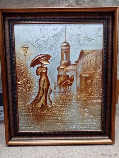 Рыбаков А. "На прогулке", смешанная техника, х.м. акр. 50х60см