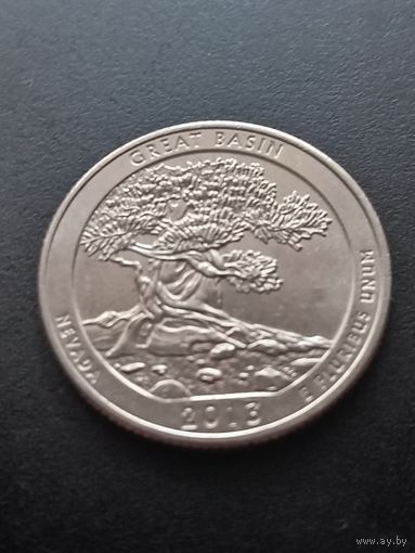 США 25 центов 2013 г. D - Национальный парк Грейт-Бейсин