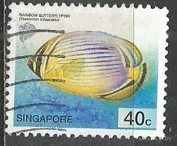 Сингапур. Рыба Бабочка. 2001г. Mi#1080.