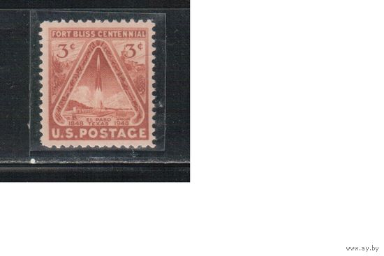 США-1948, (Мих.589),  ** , Техас, Космодром, Ракета (одиночка)