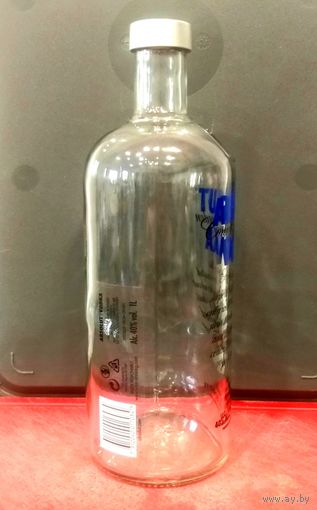 Бутылка от Водки ABSOLUT * АБСОЛЮТ * Швеция * с Пробкой * объём 1 литр * высота 28 см * диаметр 8.5 см * (2)