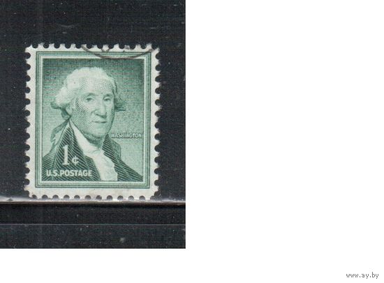 США-1954, (Мих.651), гаш.  , Стандарт, Известные американцы, Вашингтон, Живопись, ,