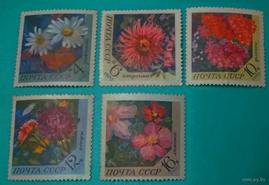 Марка СССР 1970 год. 3943-3947. Цветы. Полная серия из 5 марок.