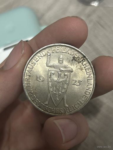 5 марок 1925 UNC очень яркий и красивый рыцарь !