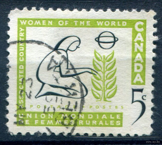 Канада - 1959г. - женщина и растение - 1 марка - полная серия, гашёная [Mi 332]. #3-WK-100-A-2