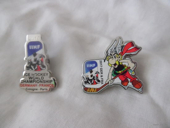 Официальные значки с чм-2017 по хоккею во Франции.