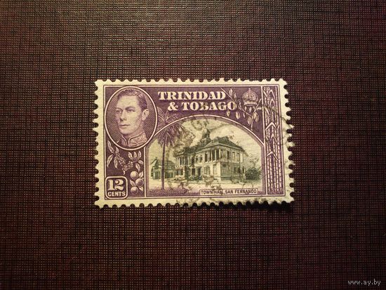Тринидат и Тобаго 1938 г.Король Георг VI и ратуша, Сан-Фернандо./07а/