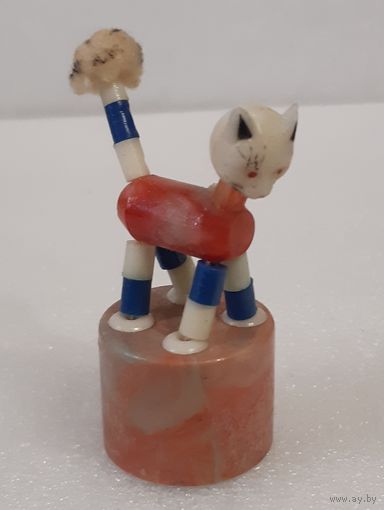 Игрушка Котик Неваляшка, механический. СССР