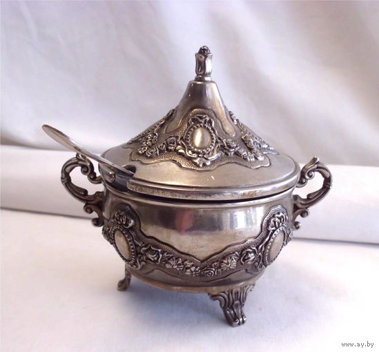 Икорница Сахарница Мельхиор Серебрение