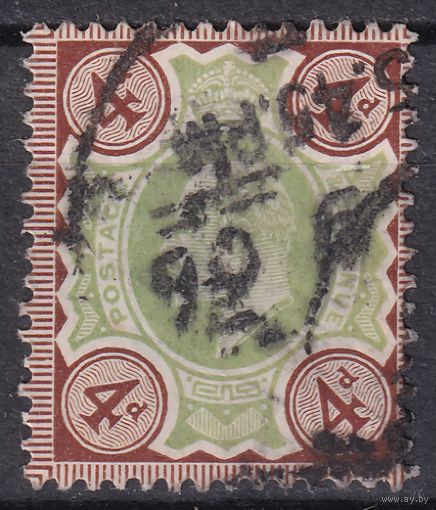 79.Br. Великобритания. Эдуард VII. 4P. 1902 г. Стандарт. Mi.#109A.