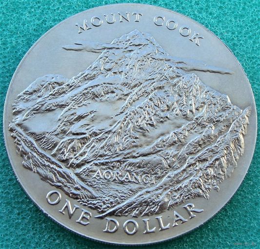 Новая Зеландия.  1 доллар 1970 год   "Гора Кука"    Тираж: 315.000 шт