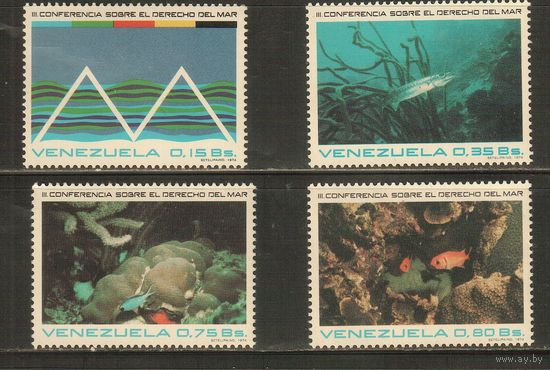 Венесуэла-1974(Мих.1963-1966) , **  , Морская  Фауна, Рыбы (полная серия)