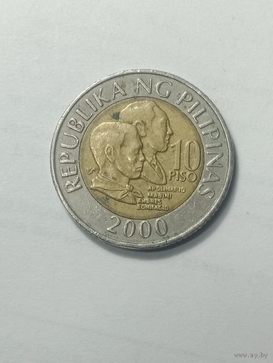 Филиппины 10 песо 2000 года .