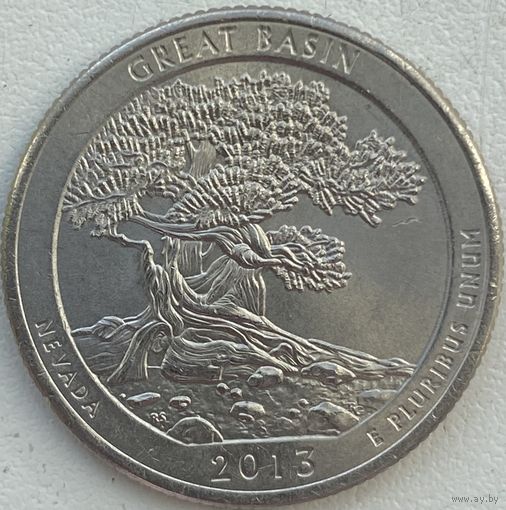 США 25 центов (квотер) 2013 г. P. Национальный парк Грейт-Бейсин. Штат Невада
