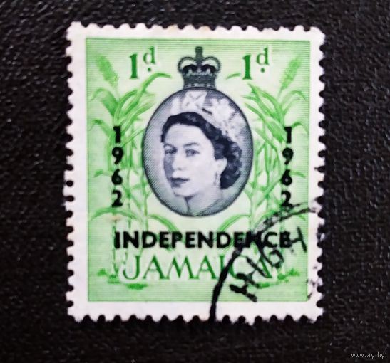 Марка Ямайка 1962 год ( надпечатка на марке 1956 года)