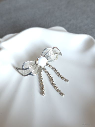 Брошь бантик винтажная ретро 90х гг