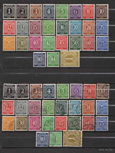 Германия.СОЮЗНАЯ ОККУПАЦИЯ!ПОЛНАЯ серия СТАНДАРТОВ в двух вариантах! ЧИСТАЯ без наклеек и следов от них-СОСТОЯНИЕ-родной клей! Гашеная серия -ВЫСОКИЙ каталог !