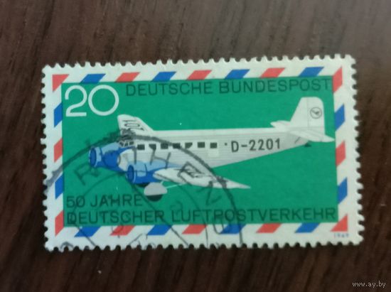 Марка Германии 1969 Авиация