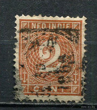 Нидерландская Индия - 1883/1899 - Цифры 2С - (есть тонкое место) - [Mi.18b] - 1 марка. Гашеная.  (Лот 36GR)-T41P34