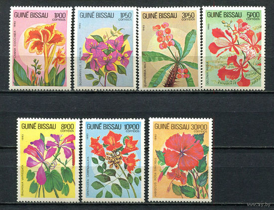Гвинея-Бисау - 1983 - Цветы - [Mi. 724-730] - полная серия - 7 марок. MNH.  (Лот 40Js)-T25P6