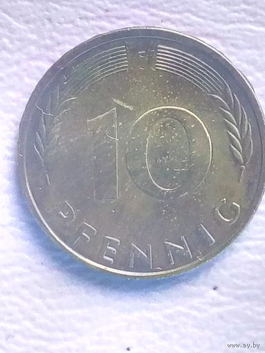 Германия 10 пфеннигов 1982 г. F (Штутгарт).