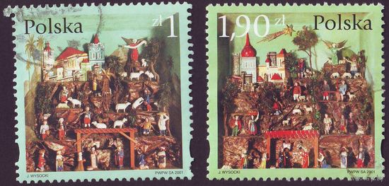 Рождество Польша 2001 год серия из 2-х марок