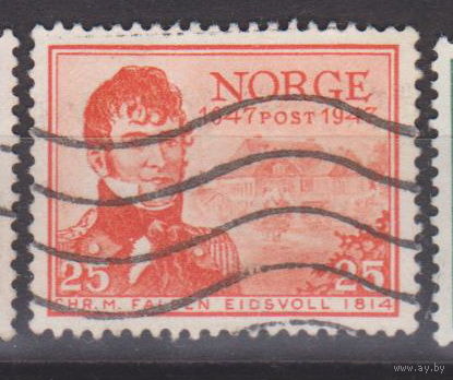 300-летие норвежской почтовой службы Известные люди личности  Норвегия 1947 год лот 6
