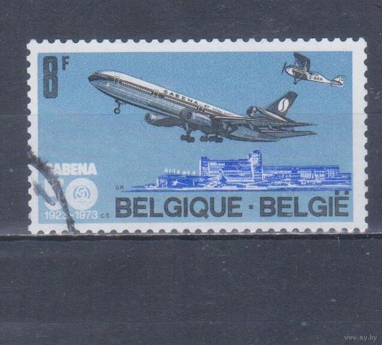 [1656] Бельгия 1973. Авиация.Самолеты. Одиночный выпуск.Гашеная марка.