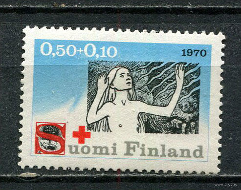 Финляндия - 1970 - Красный крест 0,50М + 0,10Р - [Mi.674] - 1 марка. MH.  (Лот 25JL)-TG2P39