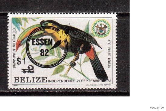Белиз-1982,(Мих.632)  **  фауна, попугаи