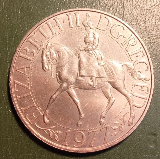 Великобритания 25 пенсов 1 крона 1977. Серебряный юбилей
