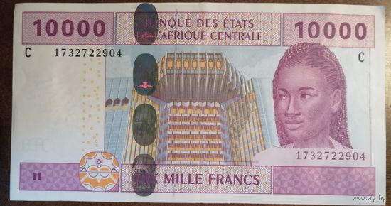Чад, Банк центральной Африки, 10000 франков 2002 г., отметка "С",  P:510С