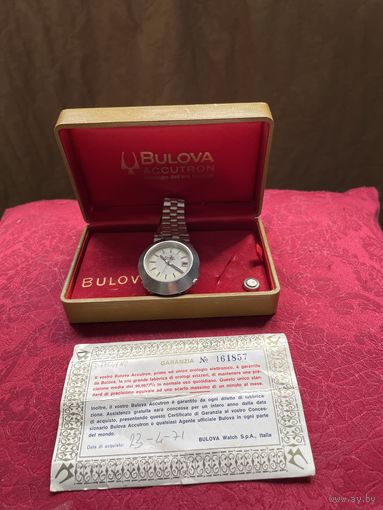 Винтажные часы Bulova Accutron с гарантийным сертификатом от 23.04.1971 г.