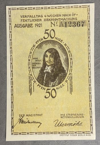 Нотгельд 50 пфеннигов 1921 год. Плен. Веймарская республика.
