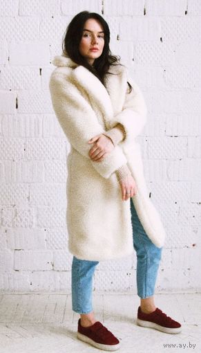 ФИРМЕННАЯ БЕЛАЯ ШУБКА KOKOS LOOK НАТУРАЛЬНАЯ ШЕРСТЬ