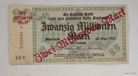 2 МИЛЛИАРДА марок 1923 год Германия