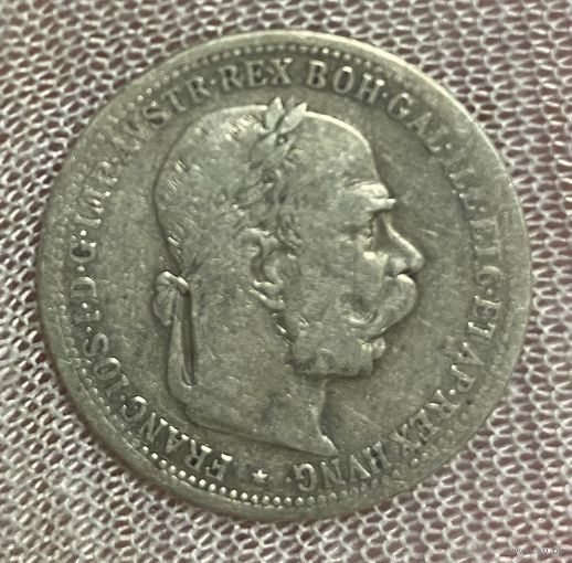 Монета Австро-Венгрия 1 крона 1898 год. Франц Иосиф I. Серебро