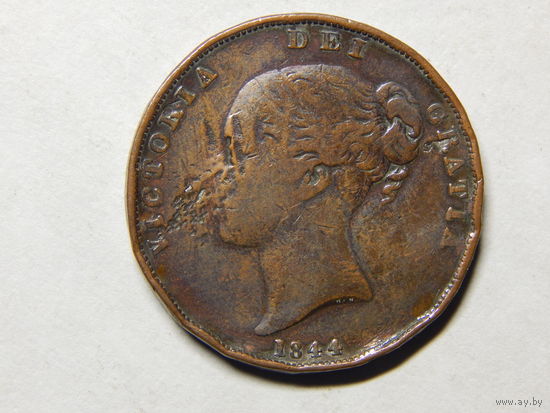 Великобритания 1/2 пенни 1844г.