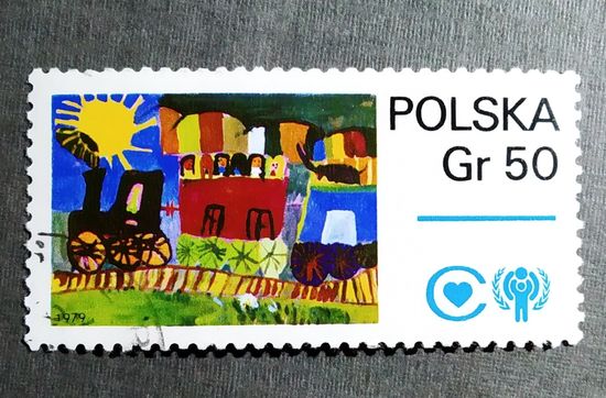 Марка Польша 1979 год Рисунки детей