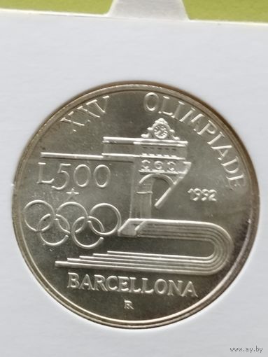 Италия 500 лир 1992 год. Олимпийские Игры Барселона