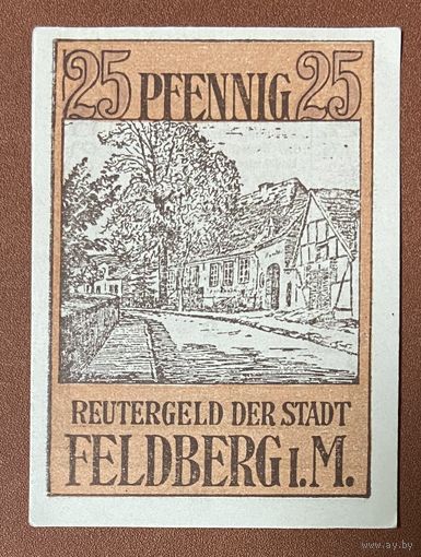Нотгельд 25 пфеннигов 1922 год. Фельдберг. Веймарская республика