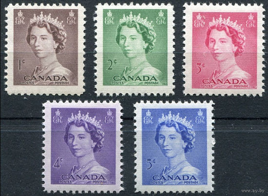 Канада 1953 ** Елизавета II, серия 5 марок (SG 450-454)