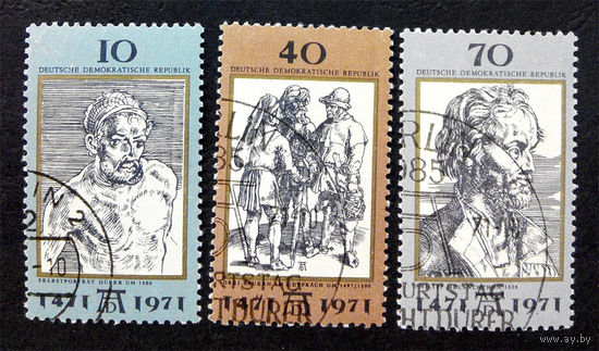 ГДР 1971 г. 500-летие Альбрехта Дюрера. Живопись. Искусство, полная серия из 3 марок #0003-И1P1