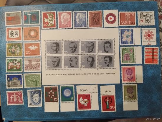 ФРГ. НАБОР МАРОК 1962-1964 г.