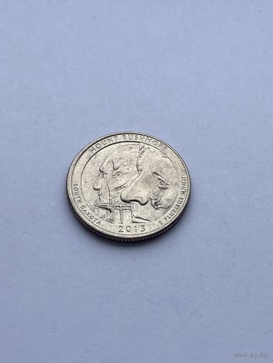 25 центов 2013 г., Национальный мемориал Маунт-Рашмор, штат Южная Дакота, США
