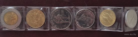 Ватикат (6 штук) 10,20,50.100,200,500 лир 1982 года (MCMLXXXII)